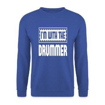 I´m With The Drummer - Unisex Pullover - Royalblau - Vorne - Alina (178cm) & Michal (187cm)