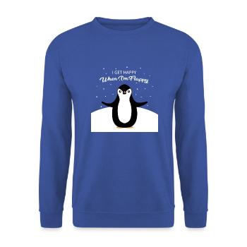 I get happy when I m flappy - Unisex Sweatshirt - royal blue - Front - Alina (178cm) & Michal (187cm)