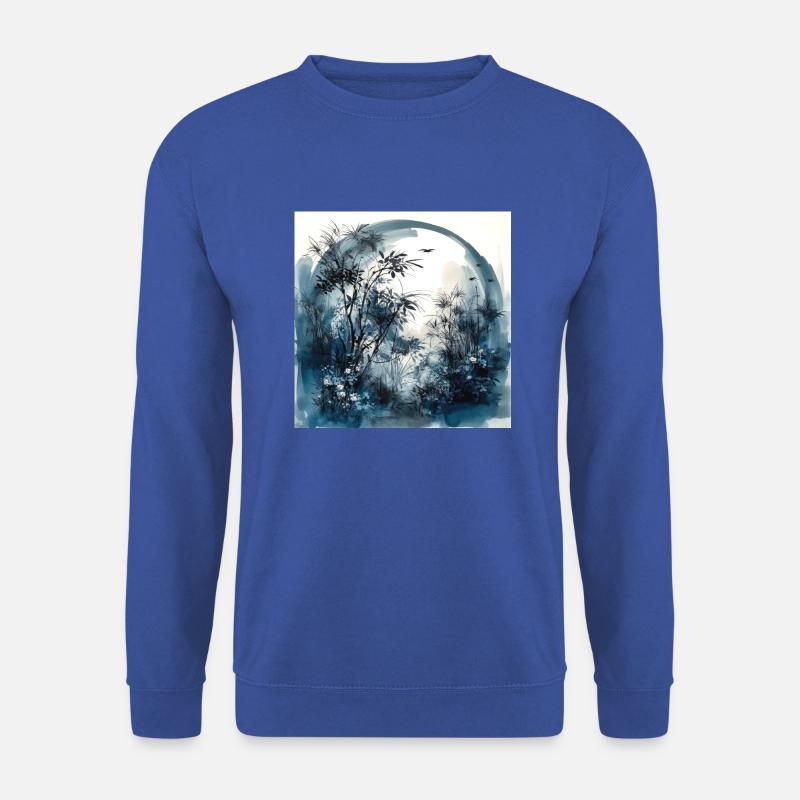 Aquarell Wald Illustration - Unisex Pullover - Royalblau