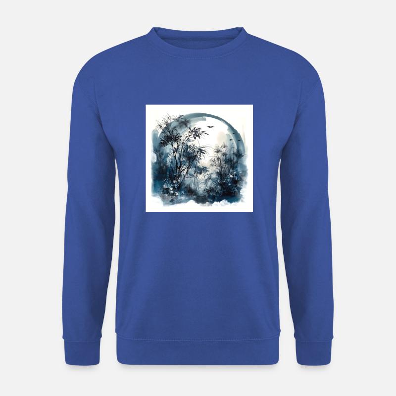 Aquarell Wald Illustration - Unisex Pullover - Royalblau