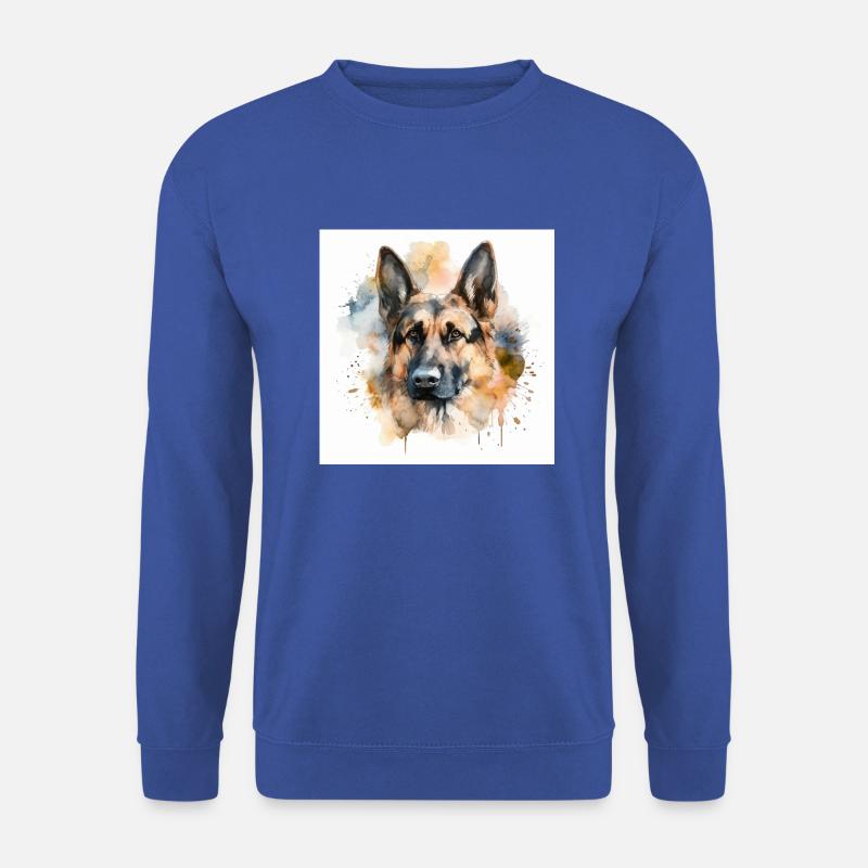 Hundekopf Deutscher Schäferhund, Illustration - Unisex Pullover - Royalblau