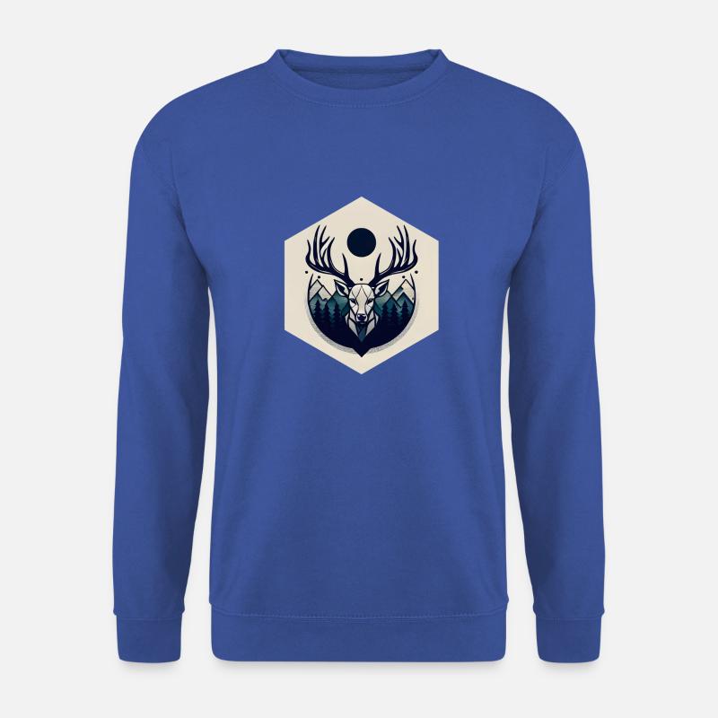 Hirsch mit Geweih - Unisex Pullover - Royalblau
