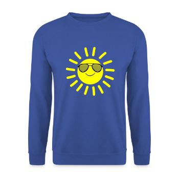 sonne smile - Unisex Pullover - Royalblau - Vorne - Alina (178cm) & Michal (187cm)