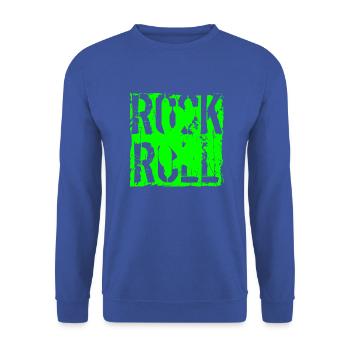 Musique, Rétro, Heavy Metal, Hard Rock, Punk, Vinyle, Pop - Sweat-shirt Unisexe - bleu royal - Devant - Alina (178cm) & Michal (187cm)