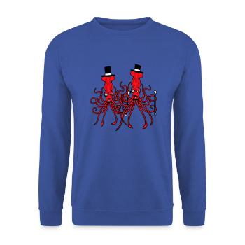 2 Kraken Mr. Sir Hat Monocle Glasses Rich Friends - Unisex Sweatshirt - royal blue - Front - Alina (178cm) & Michal (187cm)