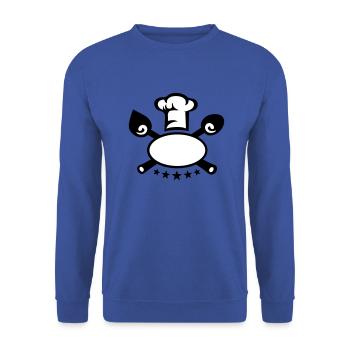 Chef's hat 5 star, cooking, kitchen, cutlery, five - Unisex Sweatshirt - royal blue - Front - Alina (178cm) & Michal (187cm)