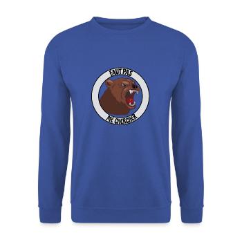 Faut pas me chercher - Ours - Sweat-shirt Unisexe - bleu royal - Devant - Alina (178cm) & Michal (187cm)