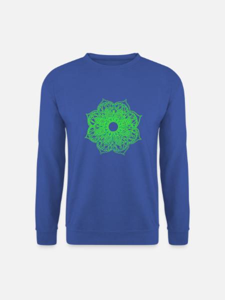 Mandala neongrün - Unisex Pullover - Royalblau