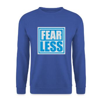 fearless Text Quote Design - Unisex Sweatshirt - royal blue - Front - Alina (178cm) & Michal (187cm)