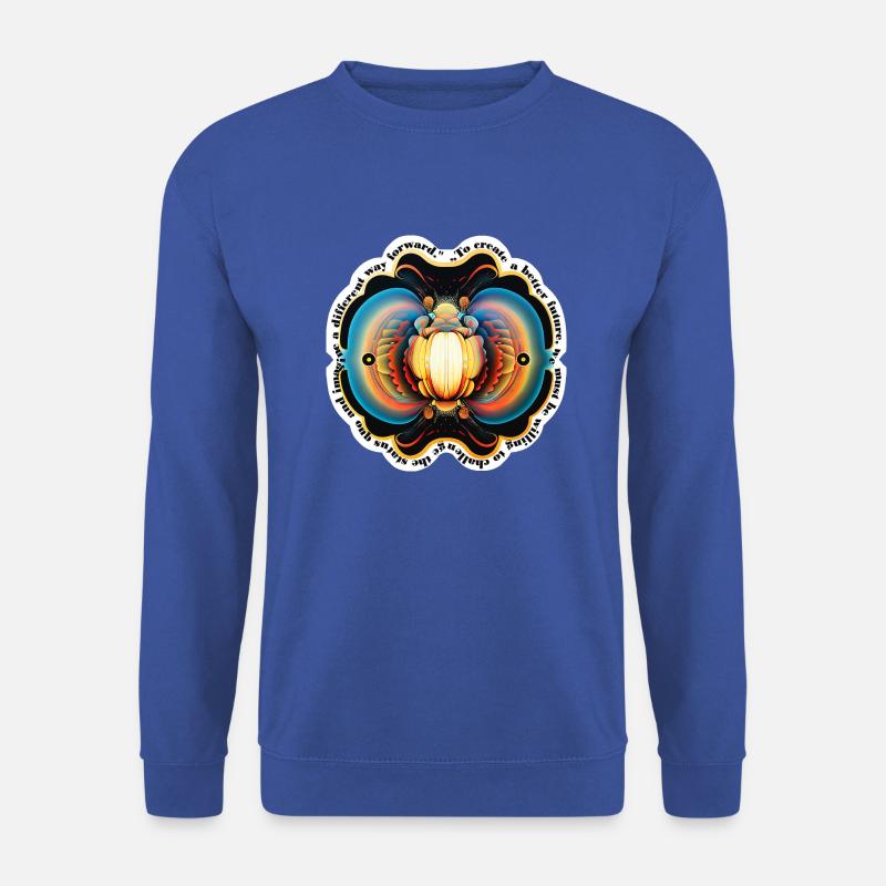 Mandala Sticker - "Better Future" - Unisex Pullover - Royalblau