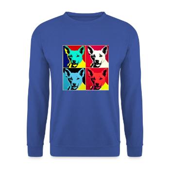 A007 - Unisex Pullover - Royalblau - Vorne - Alina (178cm) & Michal (187cm)