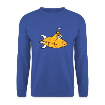 U-Boot Vogel Ente Kapitän Küken Süß Comic Cartoon - Unisex Pullover - Royalblau - Vorne - Alina (178cm) & Michal (187cm)