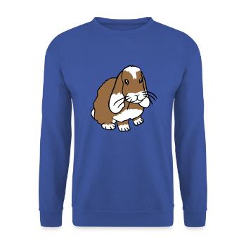 Hase Kaninchen Häschen Nagetier Kleintier niedlich - Unisex Pullover - Royalblau - Vorne - Alina (178cm) & Michal (187cm)