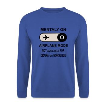 Mentally on Airplane Mode - Unisex Sweatshirt - royal blue - Front - Alina (178cm) & Michal (187cm)