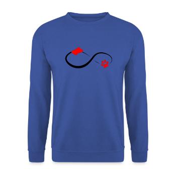 Love forever - Unisex Pullover - Royalblau - Vorne - Alina (178cm) & Michal (187cm)