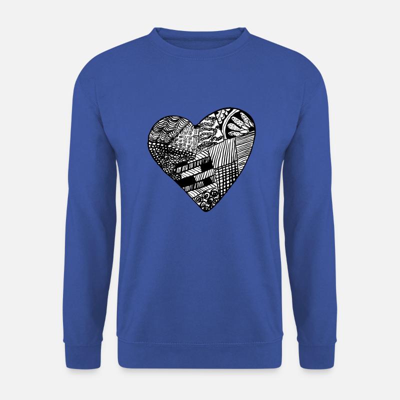 Doodle heart - Unisex Pullover - Royalblau
