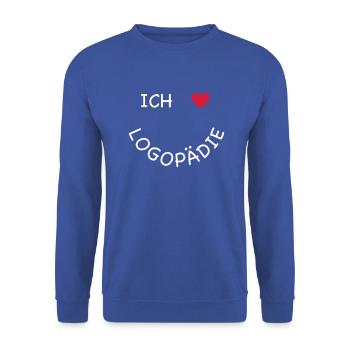 Ich liebe Logopädie - Unisex Pullover - Royalblau - Vorne - Alina (178cm) & Michal (187cm)