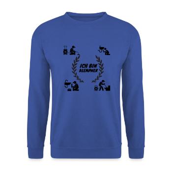 Ich bin Klempner schwarz - Unisex Pullover - Royalblau - Vorne - Alina (178cm) & Michal (187cm)