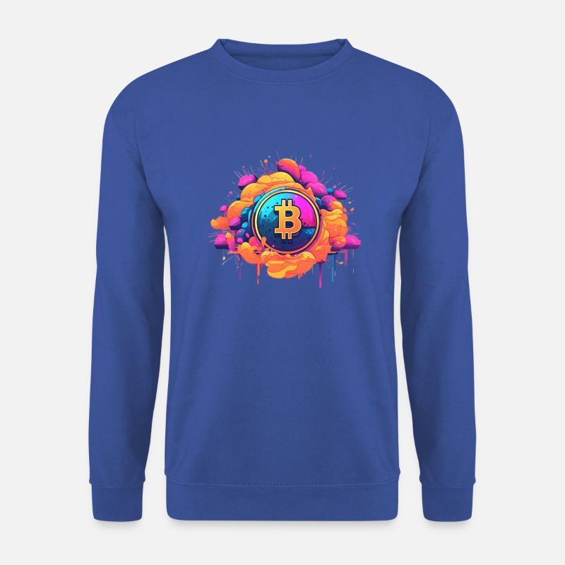 Bitcoin color Splash Logo - Unisex Pullover - Royalblau