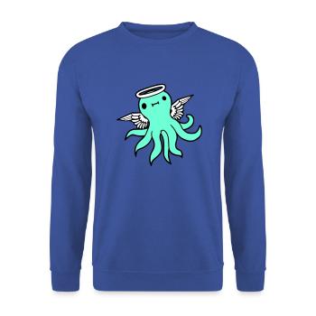 Oktopus Engel Flügel Heiligenschein fliegt Kraken - Unisex Pullover - Royalblau - Vorne - Alina (178cm) & Michal (187cm)