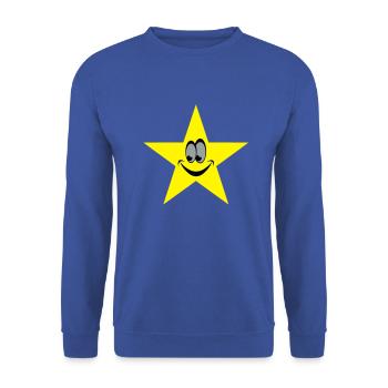 star smiley - Unisex Sweatshirt - royal blue - Front - Alina (178cm) & Michal (187cm)