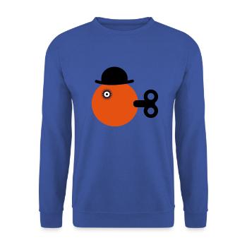 Orange im Uhrzeigersinn - Unisex Pullover - Royalblau - Vorne - Alina (178cm) & Michal (187cm)