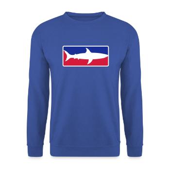 red blue sport shark button frame shield black sc - Unisex Sweatshirt - royal blue - Front - Alina (178cm) & Michal (187cm)