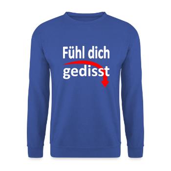 Fühl dich gedisst - Version 3 - Unisex Pullover - Royalblau - Vorne - Alina (178cm) & Michal (187cm)