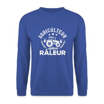 Agriculteur option râleur cadeau homme raleur - Sweat-shirt Unisexe - bleu royal - Devant - Alina (178cm) & Michal (187cm)