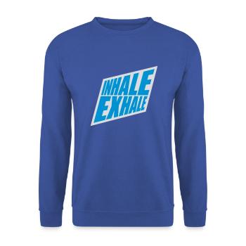 Inspirez expirez Yoga citation - Sweat-shirt Unisexe - bleu royal - Devant - Alina (178cm) & Michal (187cm)
