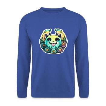 Seehund mag den Frühling - Unisex Pullover - Royalblau - Vorne - Alina (178cm) & Michal (187cm)
