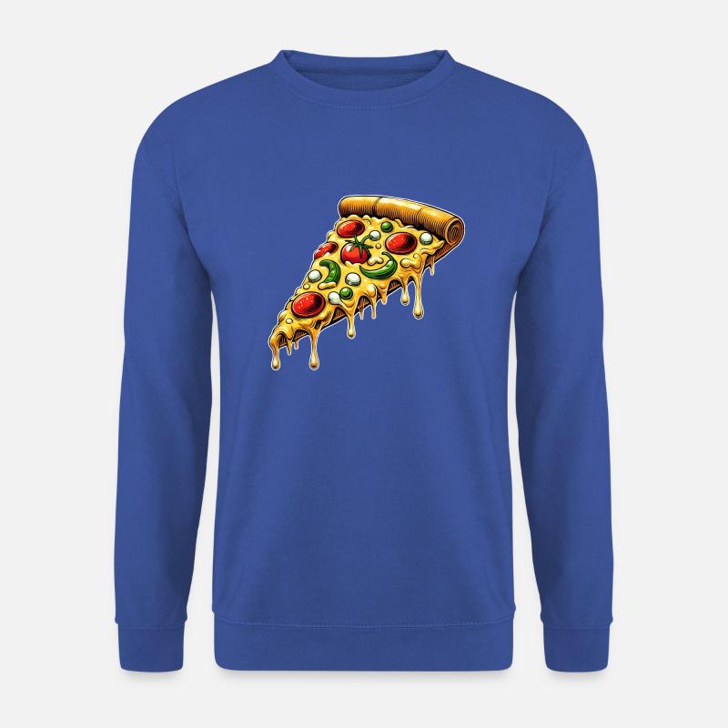 Pizza Cartoon Schmelzender Käse Lustiges Design - Unisex Pullover - Royalblau
