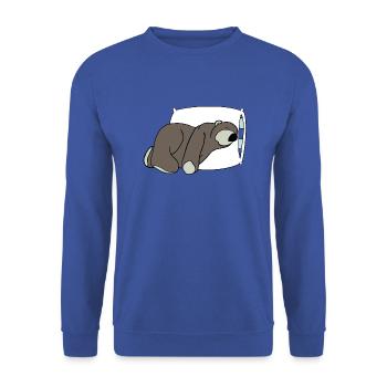 Nalle sleepy - Unisex Pullover - Royalblau - Vorne - Alina (178cm) & Michal (187cm)