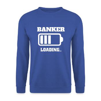 Bank clerk Apprenticeship Bank clerk Bank studies - Unisex Sweatshirt - royal blue - Front - Alina (178cm) & Michal (187cm)