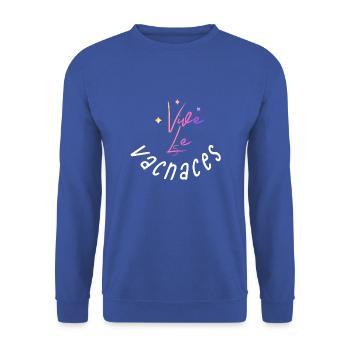 Vive les vacances shirt, Vacances shirt - Sweat-shirt Unisexe - bleu royal - Devant - Alina (178cm) & Michal (187cm)