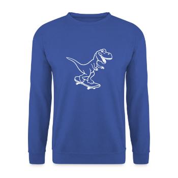 Dinosaur Skateboard Drôle d’idée cadeau - Sweat-shirt Unisexe - bleu royal - Devant - Alina (178cm) & Michal (187cm)