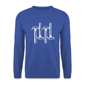 Artisan bricoleur Artisan Artisan Outil Construction - Sweat-shirt Unisexe - bleu royal - Devant - Alina (178cm) & Michal (187cm)
