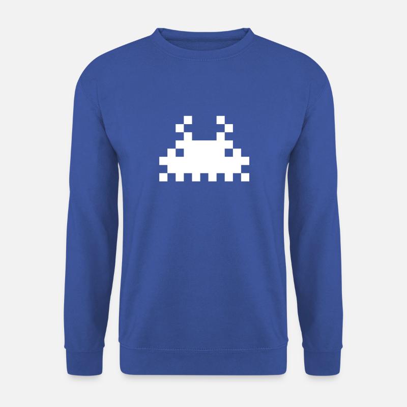 Monster Pixel Weiß - Unisex Pullover - Royalblau