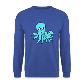 Pieuvre Maman Papa Enfant Bébé Mère Père Famille - Sweat-shirt Unisexe - bleu royal - Devant - Alina (178cm) & Michal (187cm)
