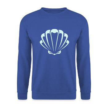 muschel - Unisex Pullover - Royalblau - Vorne - Alina (178cm) & Michal (187cm)
