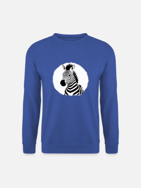 Fun Zebra Cartoon lustig Natur Tier Safari 7 - Unisex Pullover - Royalblau