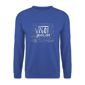 51. Geburtstag Quadratwurzel von 2601: 51 Jahre alt - Unisex Pullover - Royalblau - Vorne - Alina (178cm) & Michal (187cm)