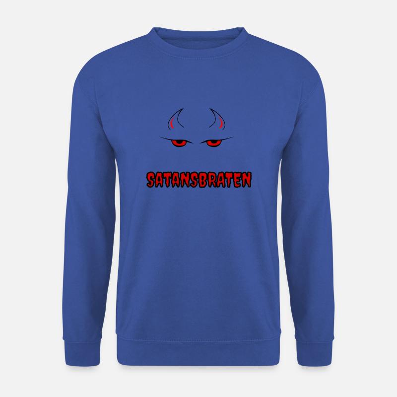 Satansbraten, Teufelskopf, Hörner, Augen - Satan - Unisex Pullover - Royalblau
