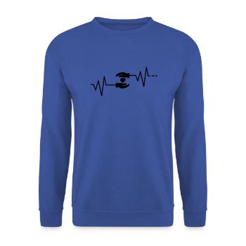 Battement de coeur - Main dans la main Love Cohesion Loyal - Sweat-shirt Unisexe - bleu royal - Devant - Alina (178cm) & Michal (187cm)