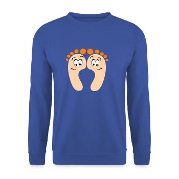 feet 42939 füsse-rire- - Sweat-shirt Unisexe - bleu royal - Devant - Alina (178cm) & Michal (187cm)