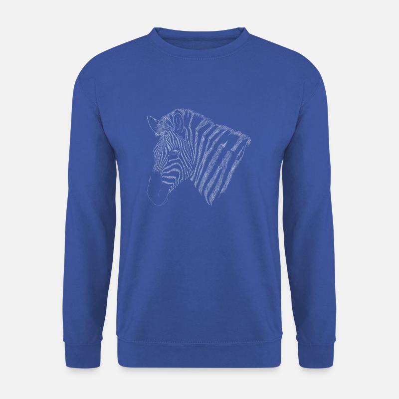 handgezeichnetes Zebra - Unisex Pullover - Royalblau
