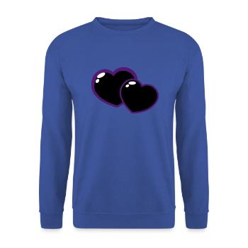 Herz - Unisex Pullover - Royalblau - Vorne - Alina (178cm) & Michal (187cm)