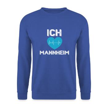 Mannheim Monnem - Unisex Pullover - Royalblau - Vorne - Alina (178cm) & Michal (187cm)