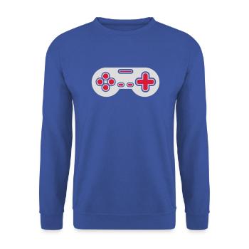 Design Retro Gamer Controller - Unisex Pullover - Royalblau - Vorne - Alina (178cm) & Michal (187cm)