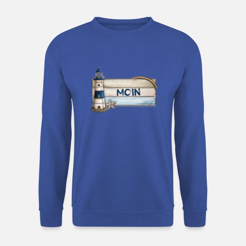 Moin (mit Leuchtturm) - Unisex Pullover - Royalblau